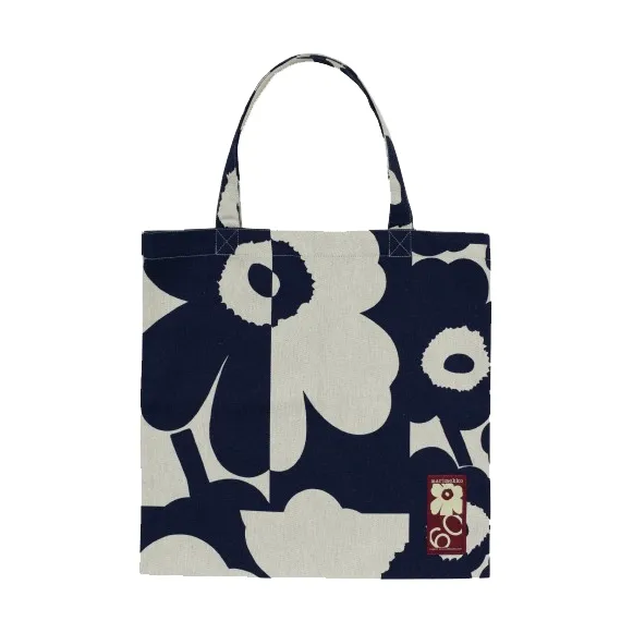 Unikko kollaasi tas 44x43 cm, Linen-dark blue Marimekko