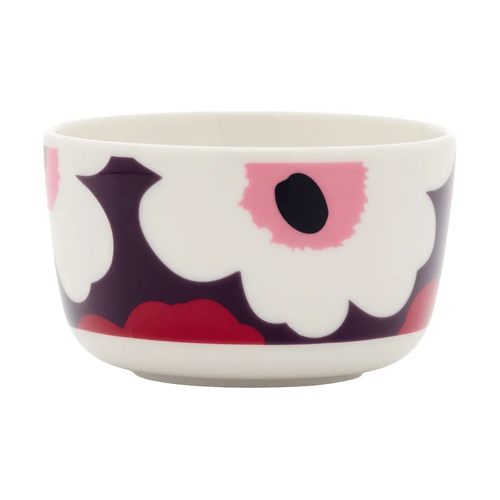 Unikko kom 2,5 dl., White-plum-cranberry-pink Marimekko