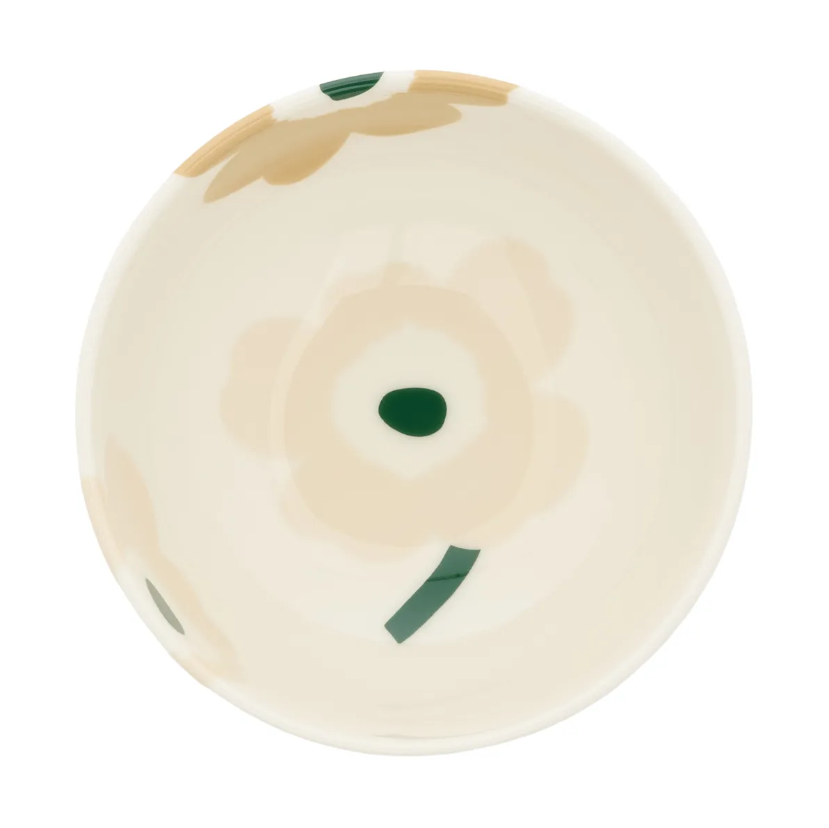 Unikko kom 3 dl, Beige-wit-licht zand-donkergroen Marimekko