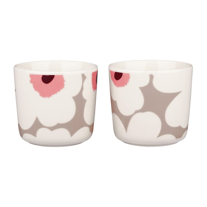 Unikko kop zonder oor 20 cl 2-pack, white,clay,powder,dark wine Marimekko