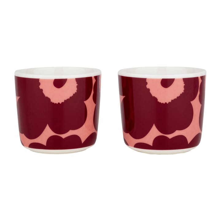 Unikko kop zonder oor 20 cl 2-pack, wit-roze-rood Marimekko