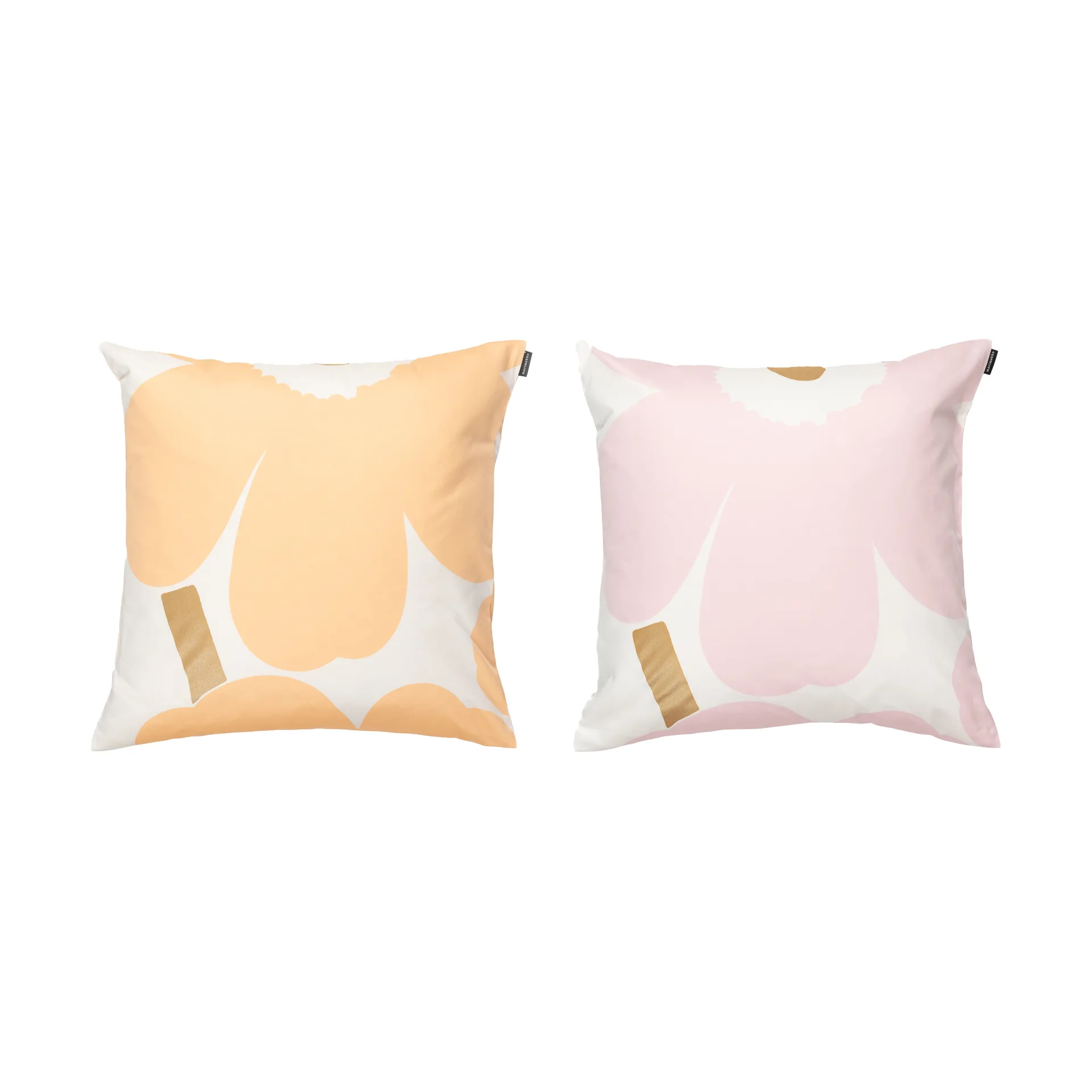 Unikko kussenhoes 50x50 cm 2-delig, White-Light pink-apricot Marimekko
