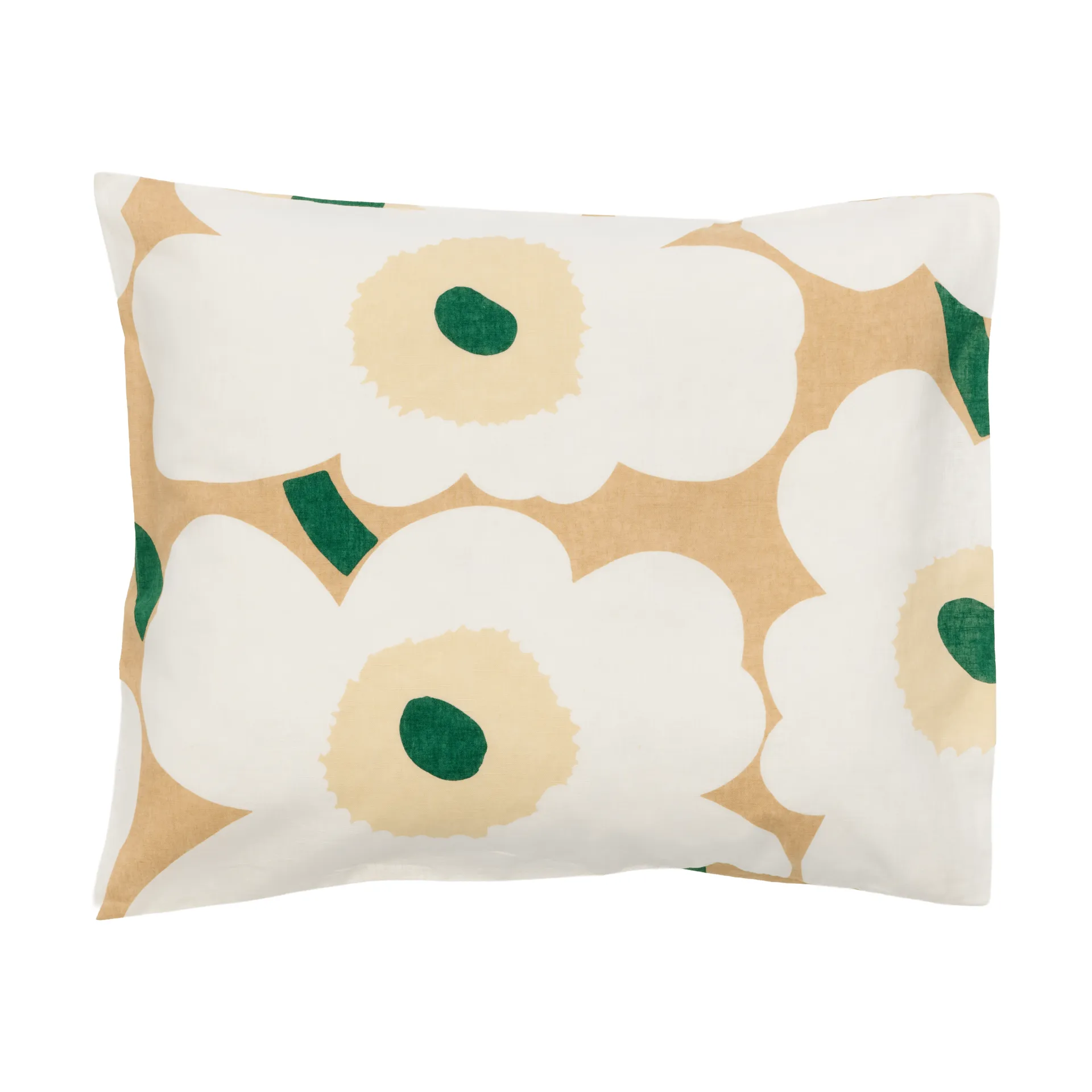 Unikko kussenhoes 50x60 cm, Sand-off white-hay-emerald Marimekko