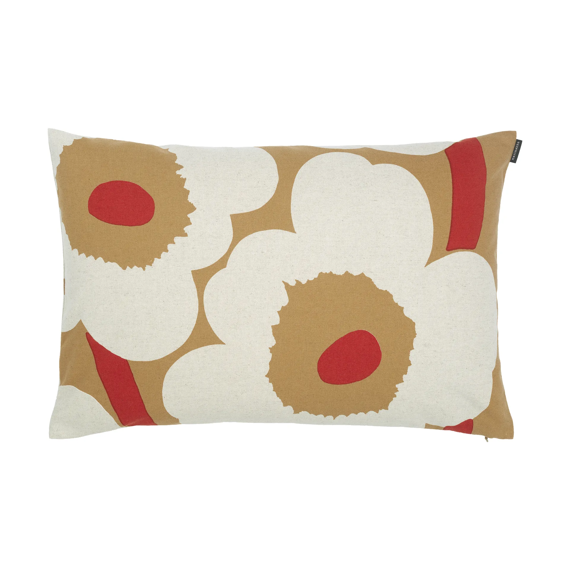 Unikko kussensloop 40x60 cm, Brown-linen-red Marimekko