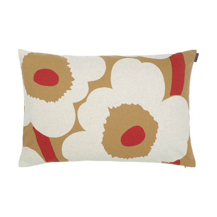 Unikko kussensloop 40x60 cm - Brown-linen-red - Marimekko