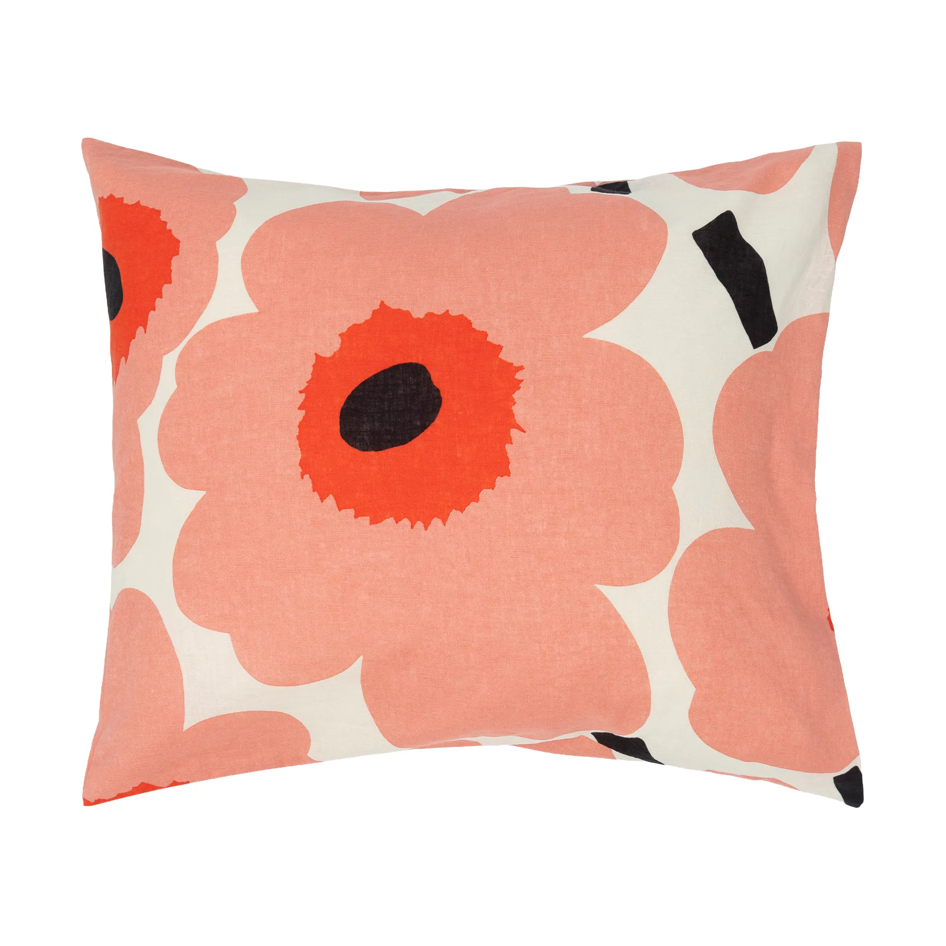 Unikko kussensloop 50x60 cm, Off white-coral-orange red-charcoal Marimekko