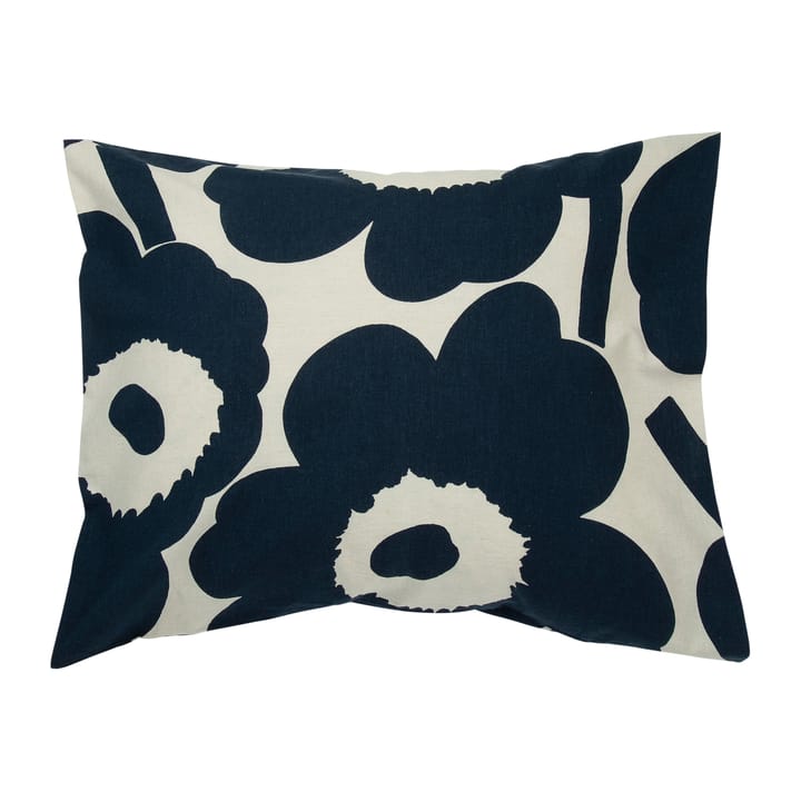 Unikko kussensloop katoen-linnen 50x60 cm - Natuurwit-donkerblauw - Marimekko