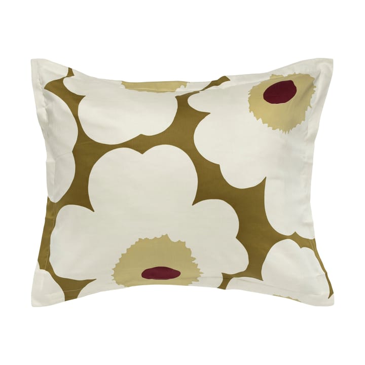 Unikko kussensloop satijn 50x60 cm - Groen umber-crème - Marimekko