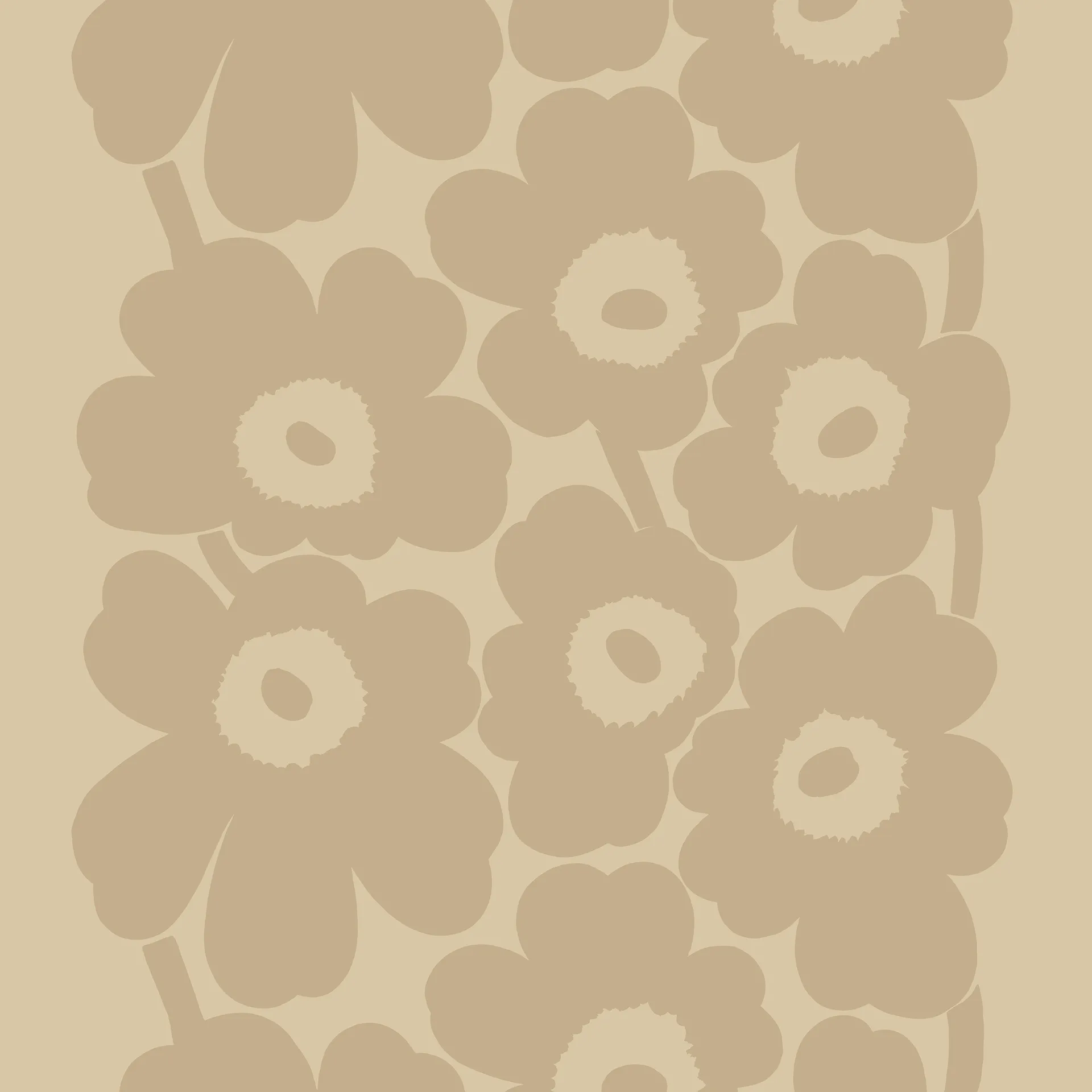 Unikko linnen stof, Beige Marimekko