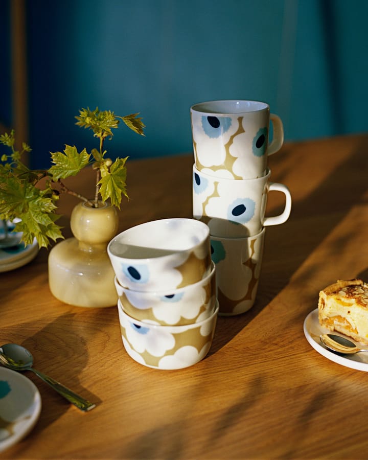 Unikko mok 25 cl, beige-gebroken wit-blauw Marimekko