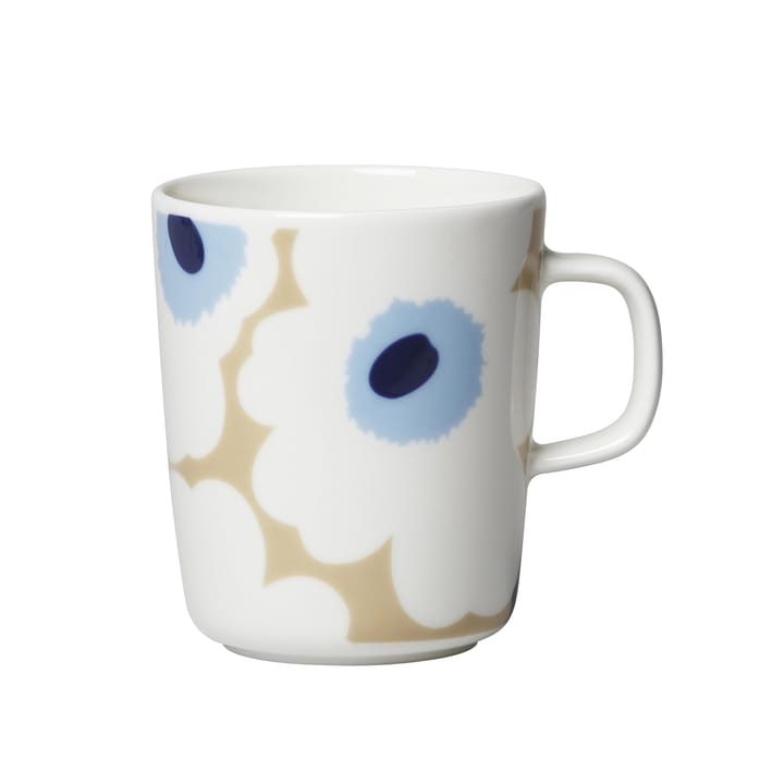 Unikko mok 25 cl - beige-gebroken wit-blauw - Marimekko