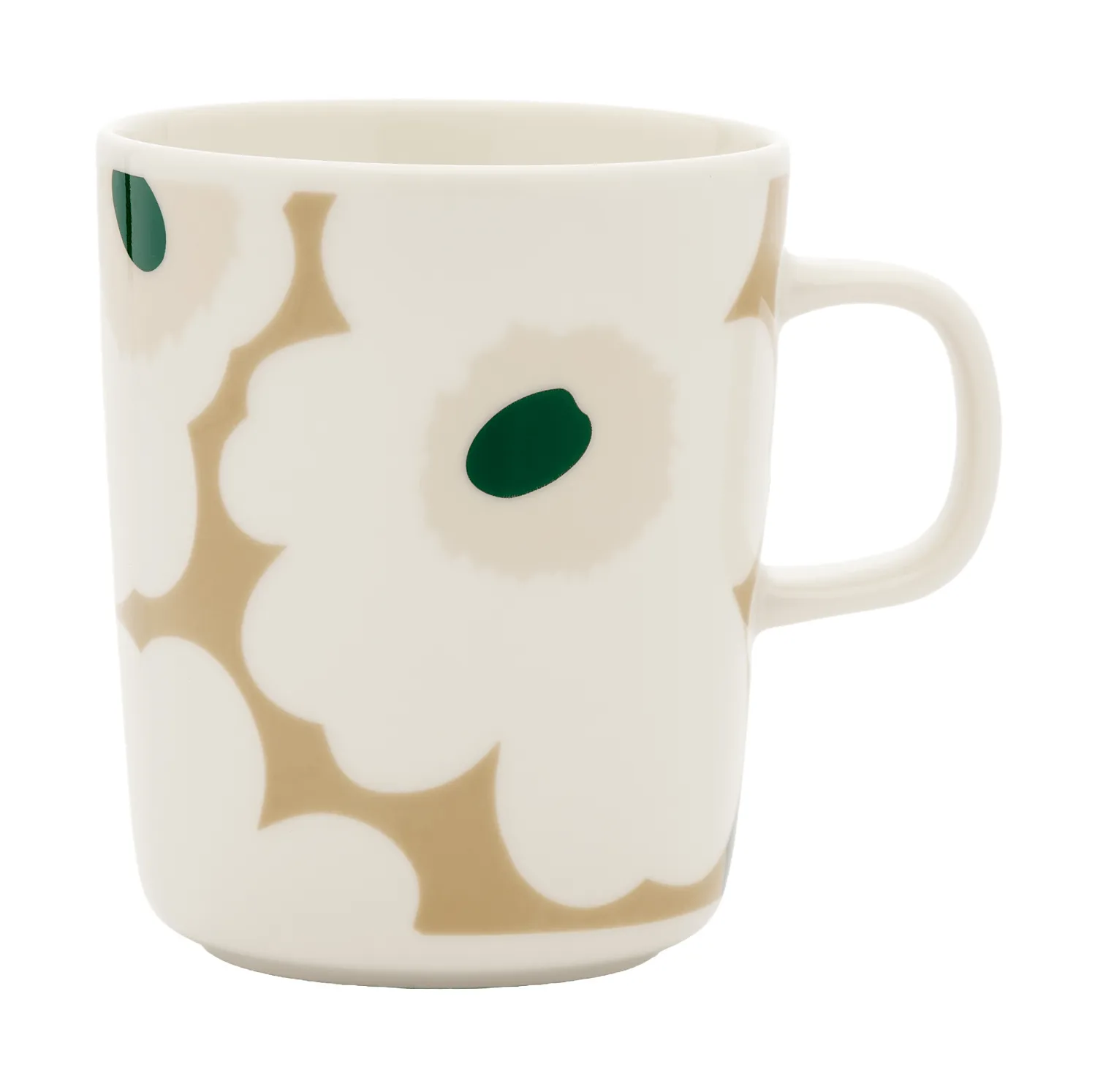 Unikko mok 25 cl, White-beige-light sand-dark green Marimekko