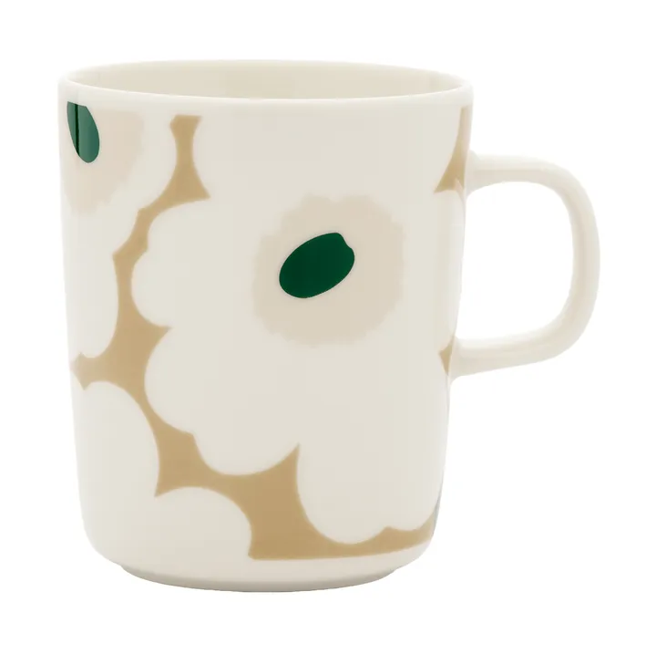 Unikko mok 25 cl - White-beige-light sand-dark green - Marimekko