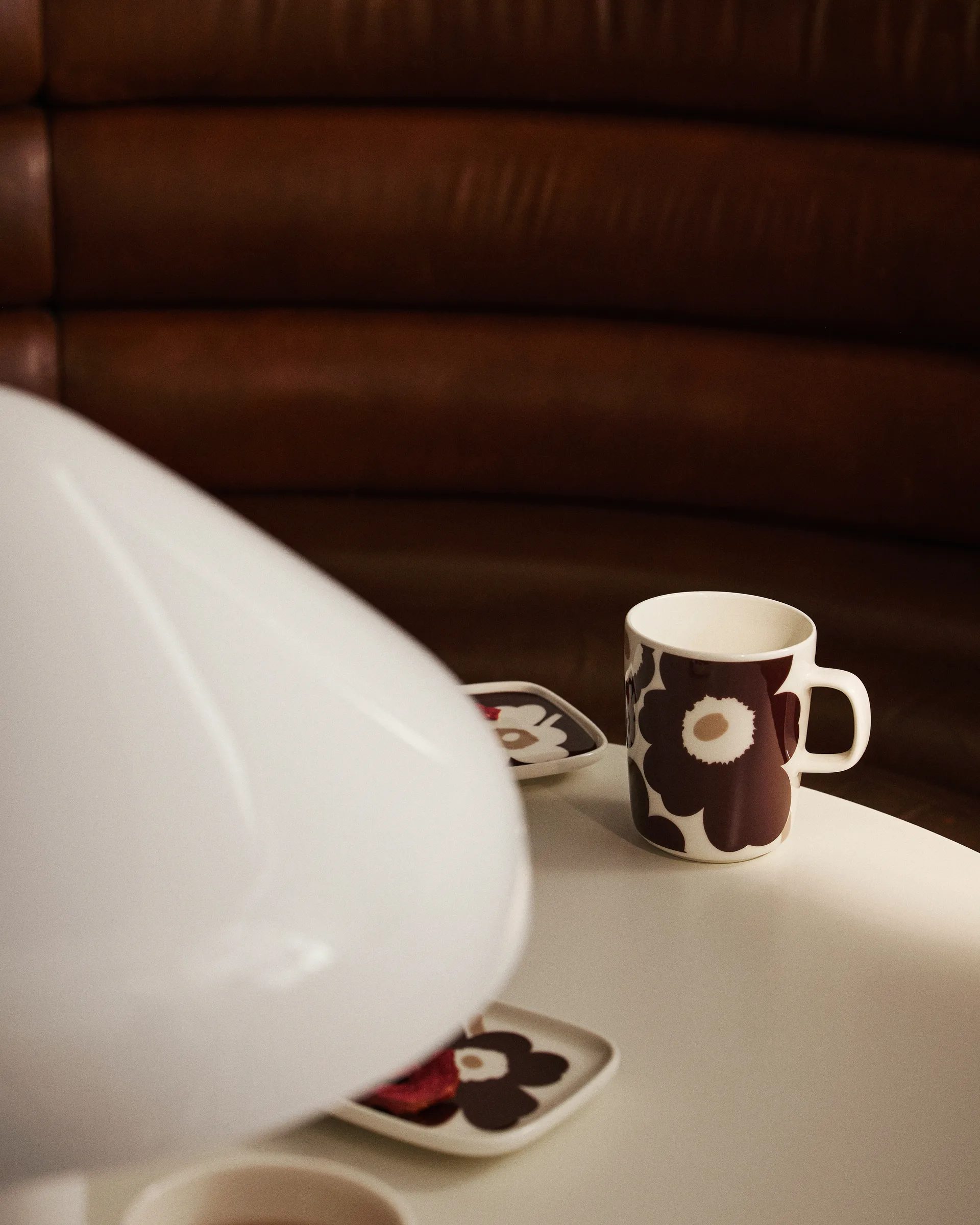 Unikko mok 2,5 dl 2-pack, Clay-dark wine-white Marimekko