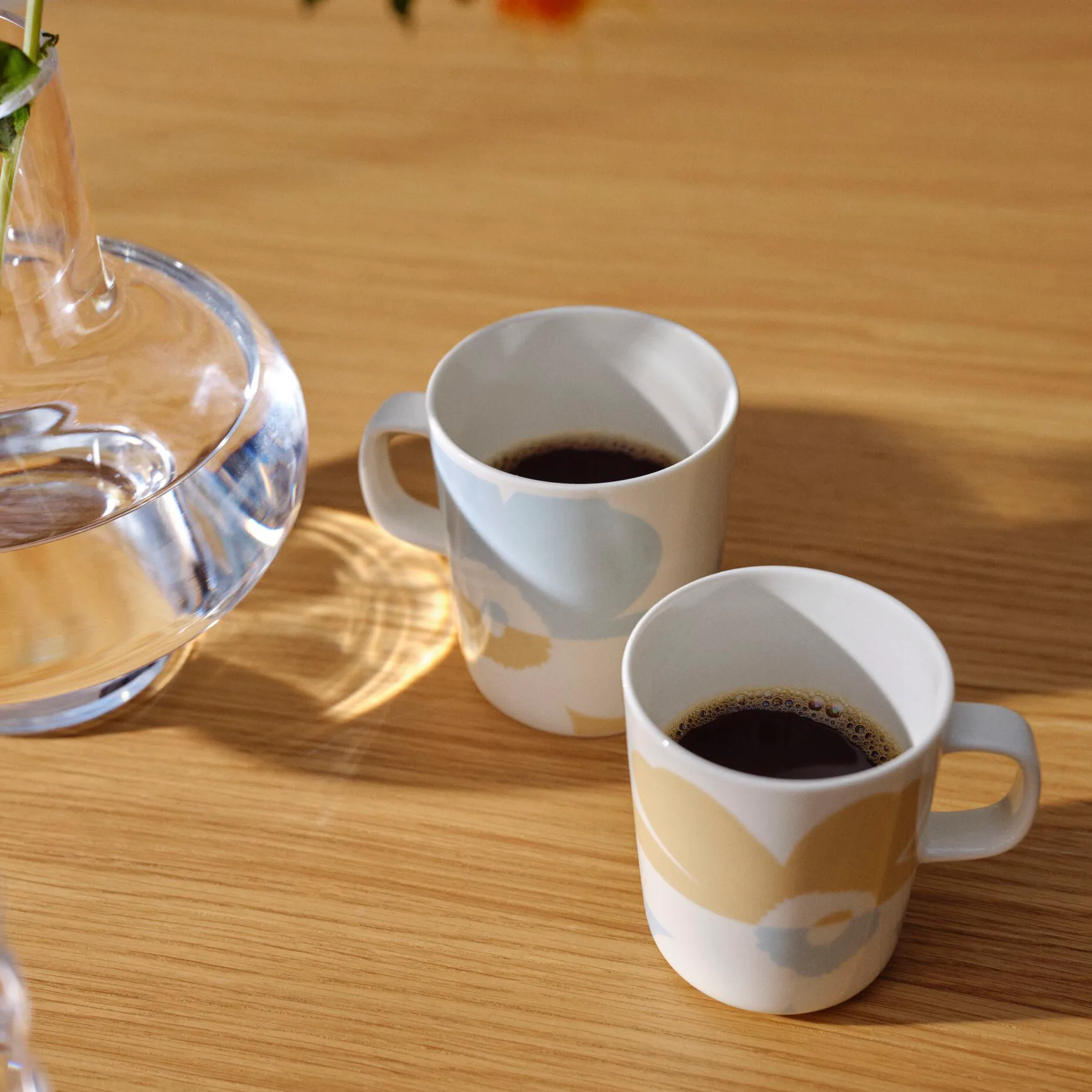 Unikko mok 2,5 dl 2-pack, White-beige-aqua Marimekko