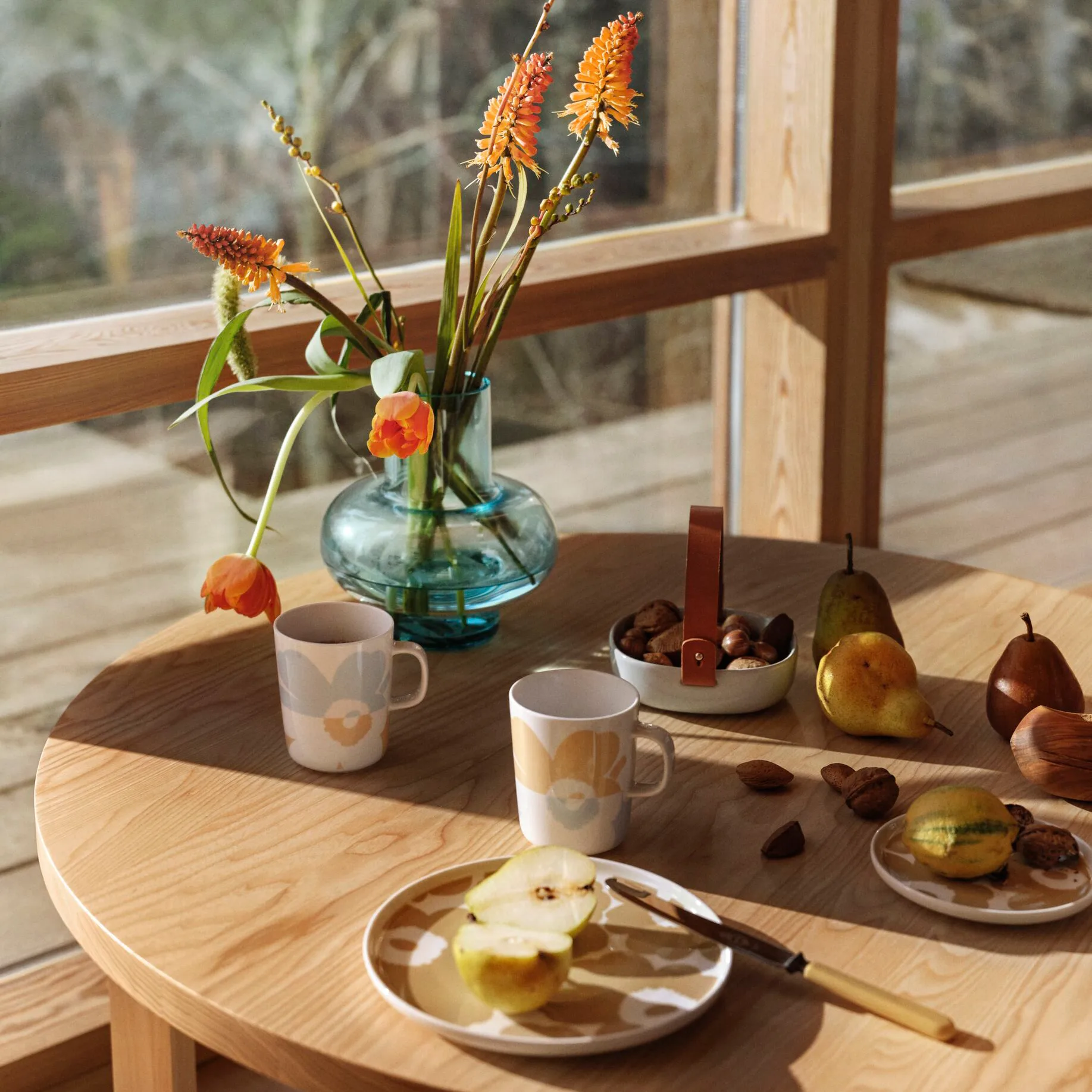 Unikko mok 2,5 dl 2-pack, White-beige-aqua Marimekko