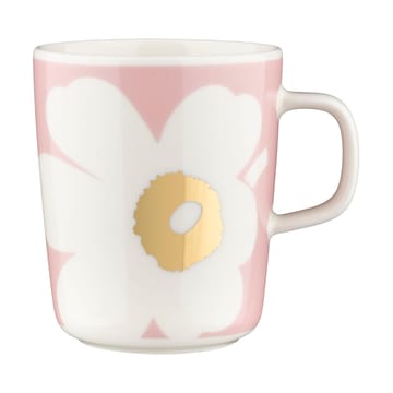 Unikko mok 2,5 dl 2-pack - White-Light pink-gold - Marimekko