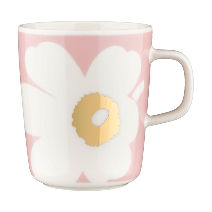 Unikko mok 2,5 dl 2-pack, White-Light pink-gold Marimekko