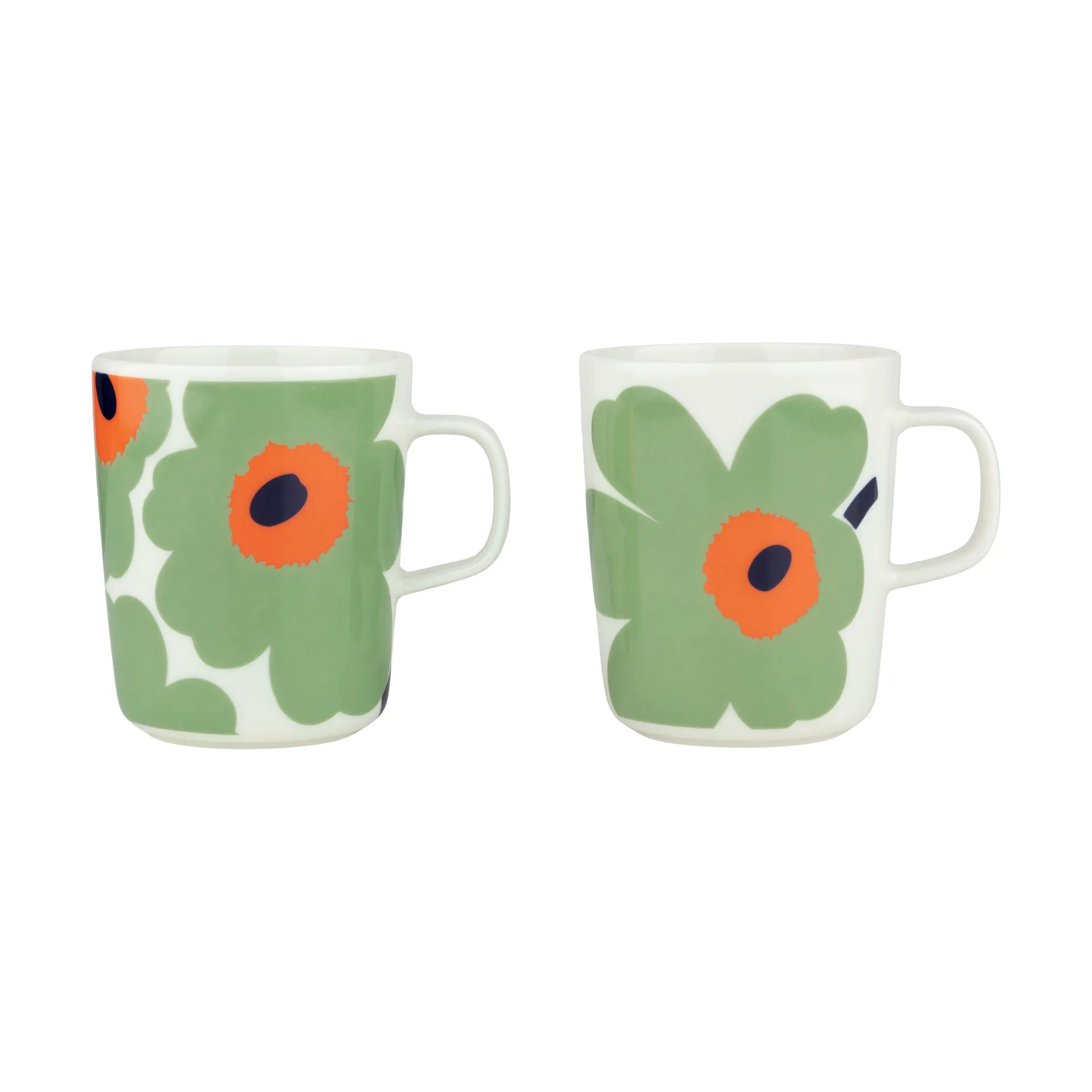 Unikko mok 2,5 dl 2-pack, White-sage-orange-dark blue Marimekko