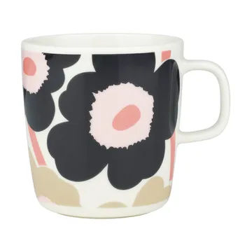 Unikko mok 40 cl - Off white-charcoal-sand-pink - Marimekko