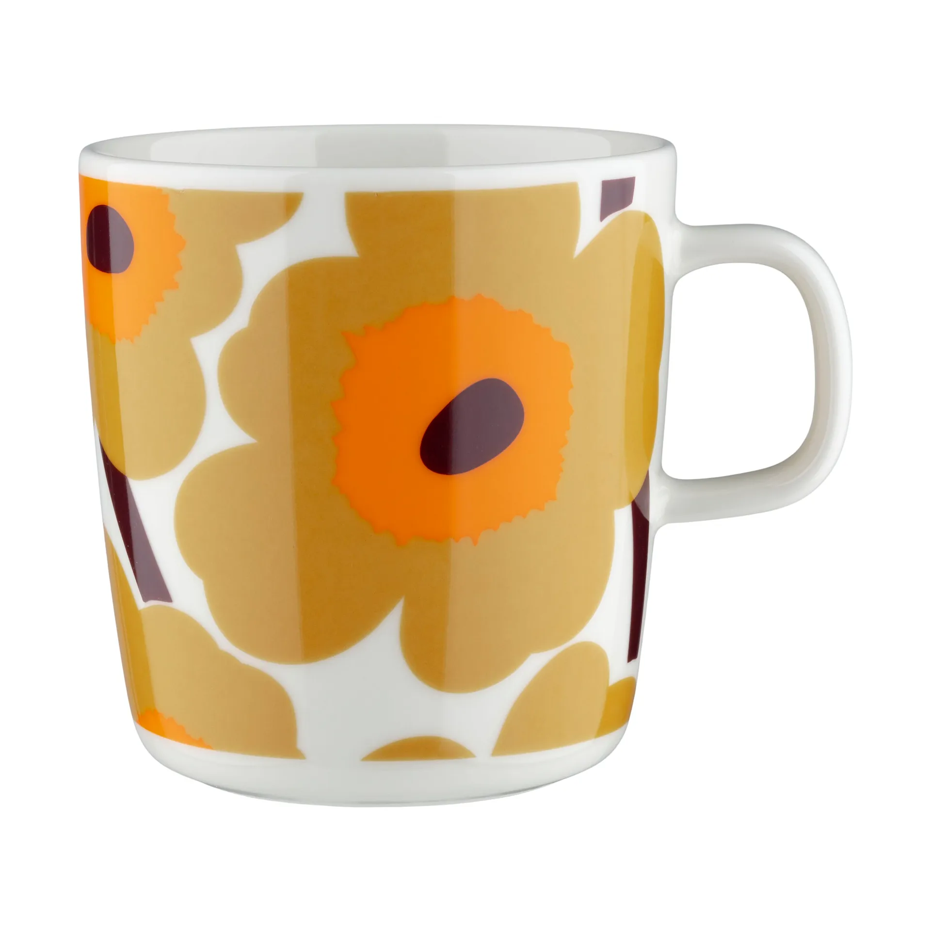 Unikko mok 40 cl, White-caramel-warm orange Marimekko