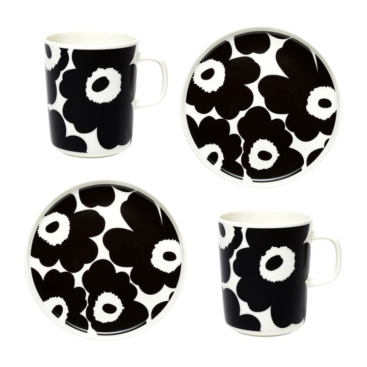 Unikko ontbijtset - Wit-zwart - Marimekko