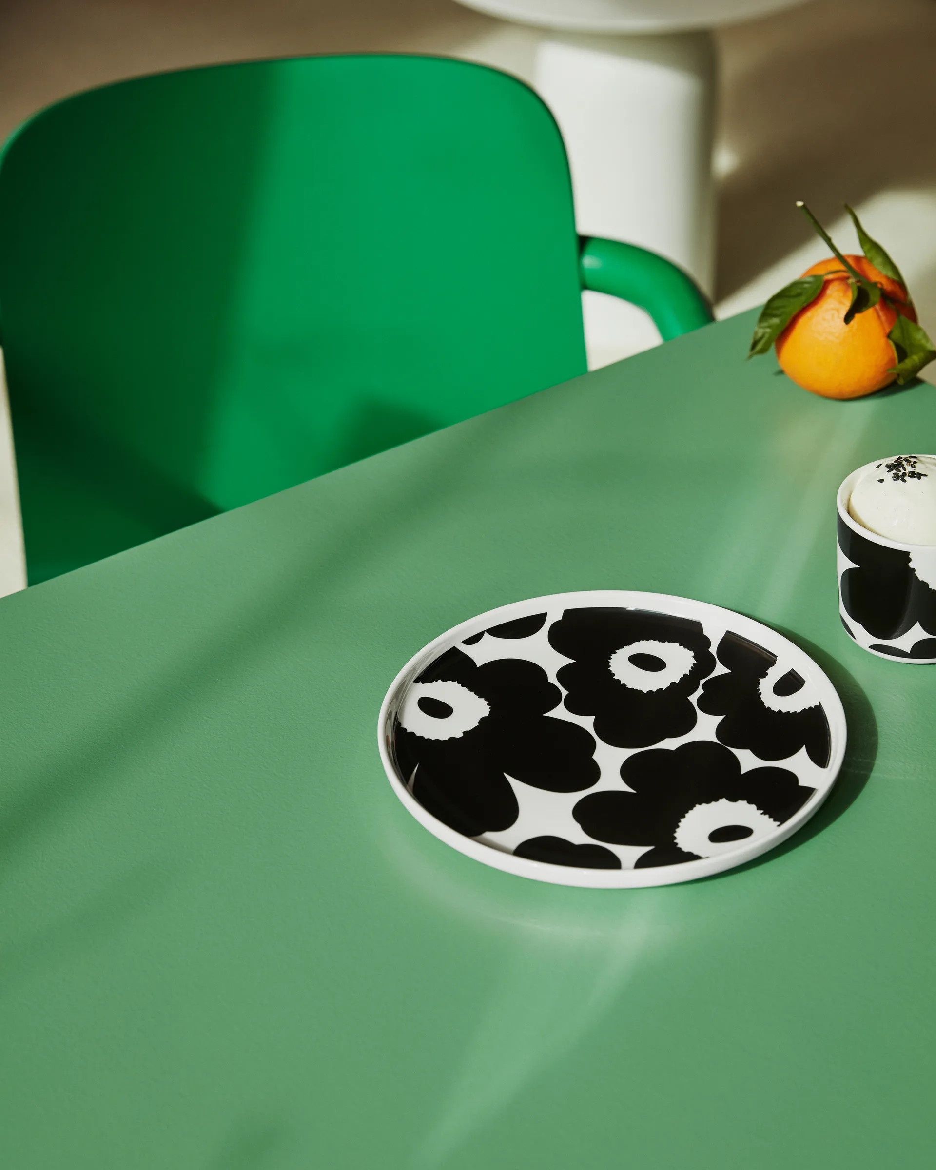 Unikko ontbijtset, Wit-zwart Marimekko