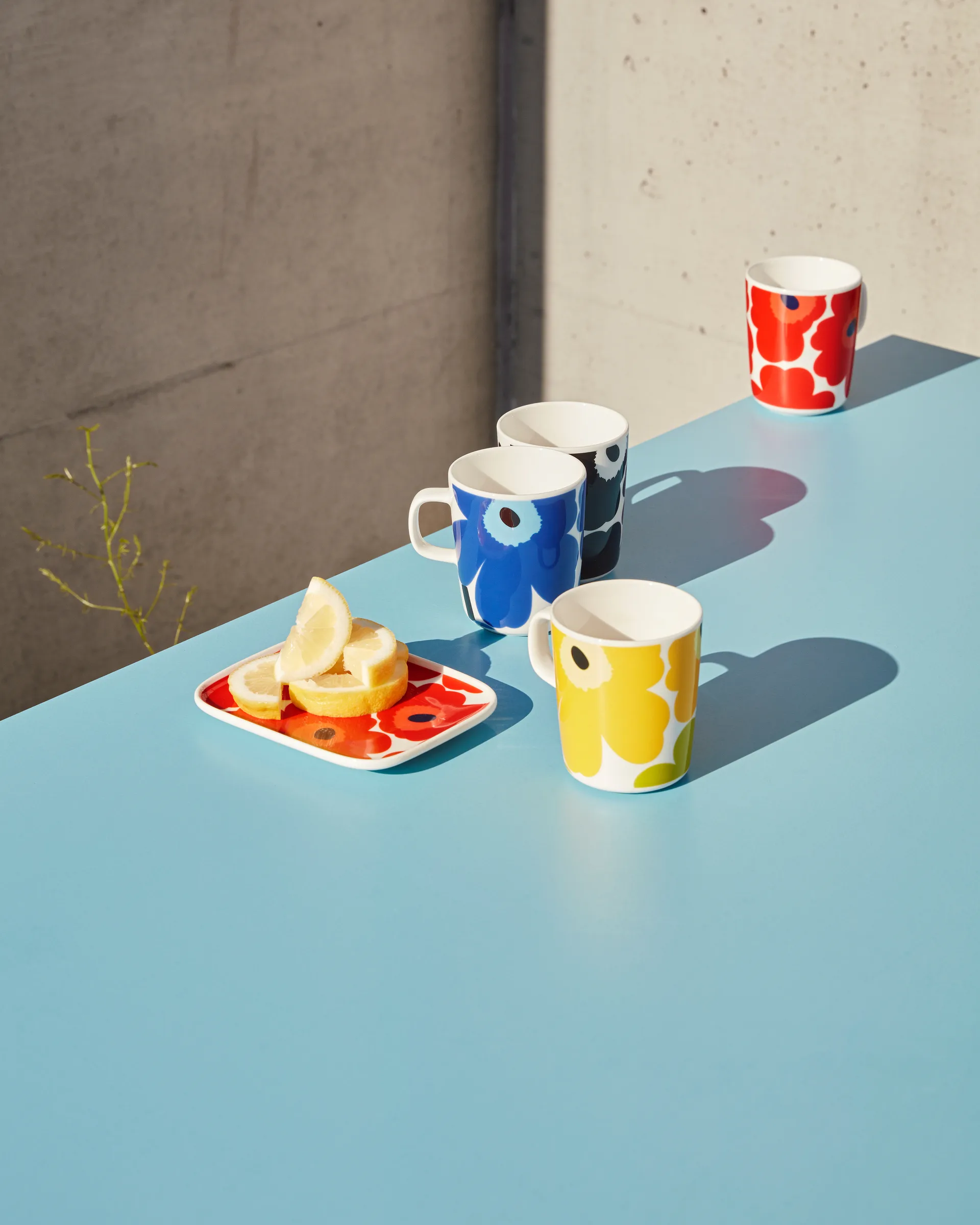 Unikko ontbijtset, Wit-zwart Marimekko