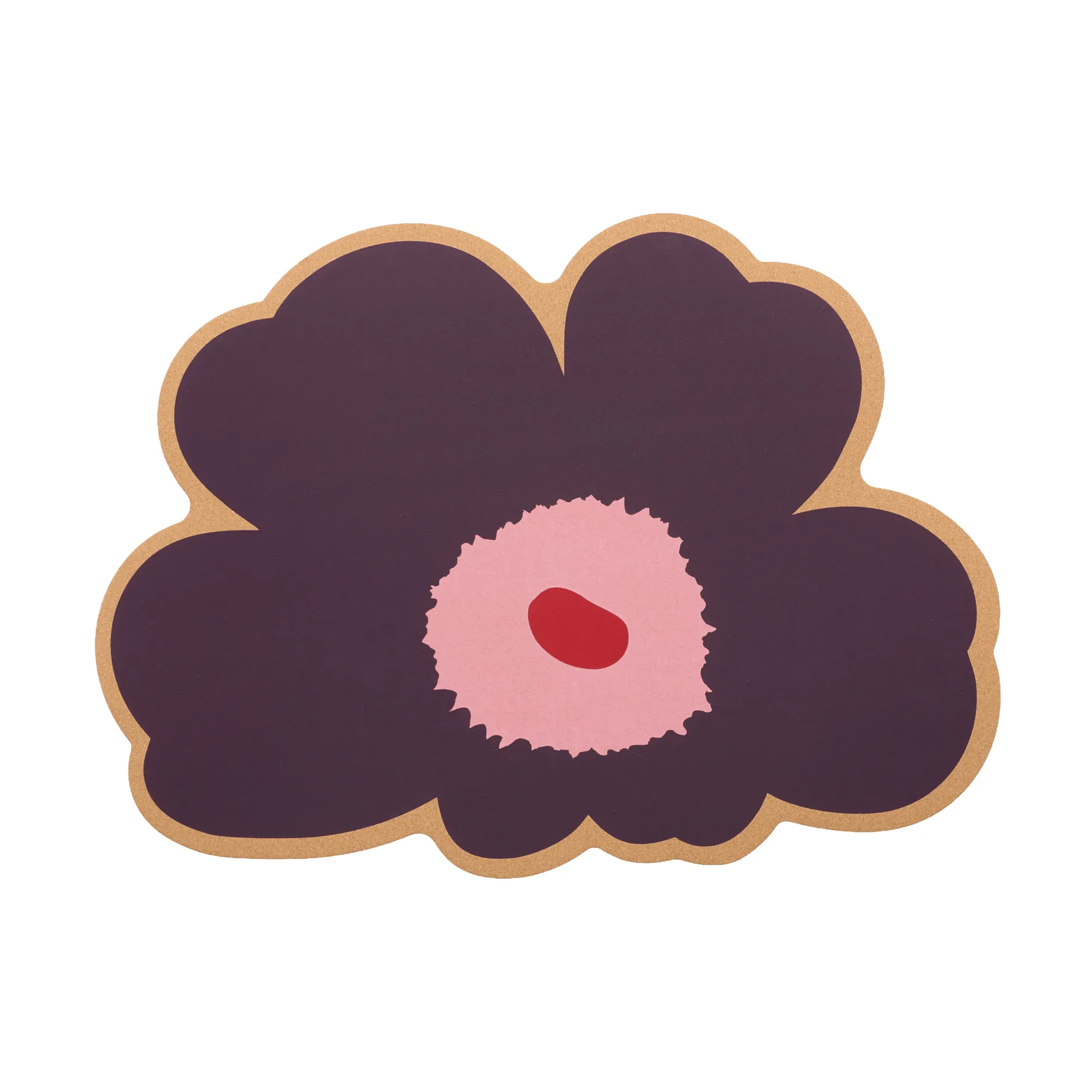 Unikko placemat, Cork-plum-pink-cranberry Marimekko