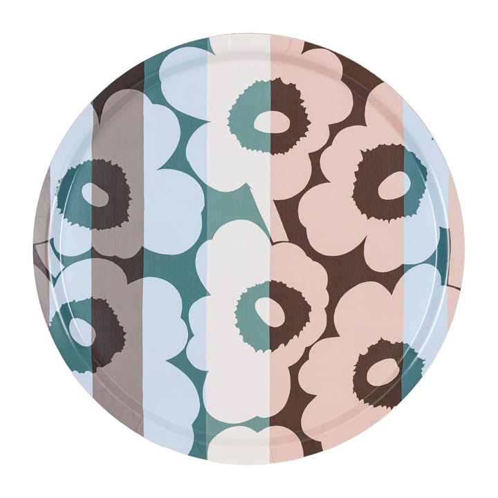 Unikko Ralli dienblad Ø46 cm - Cream-light sky-dusty rose - Marimekko