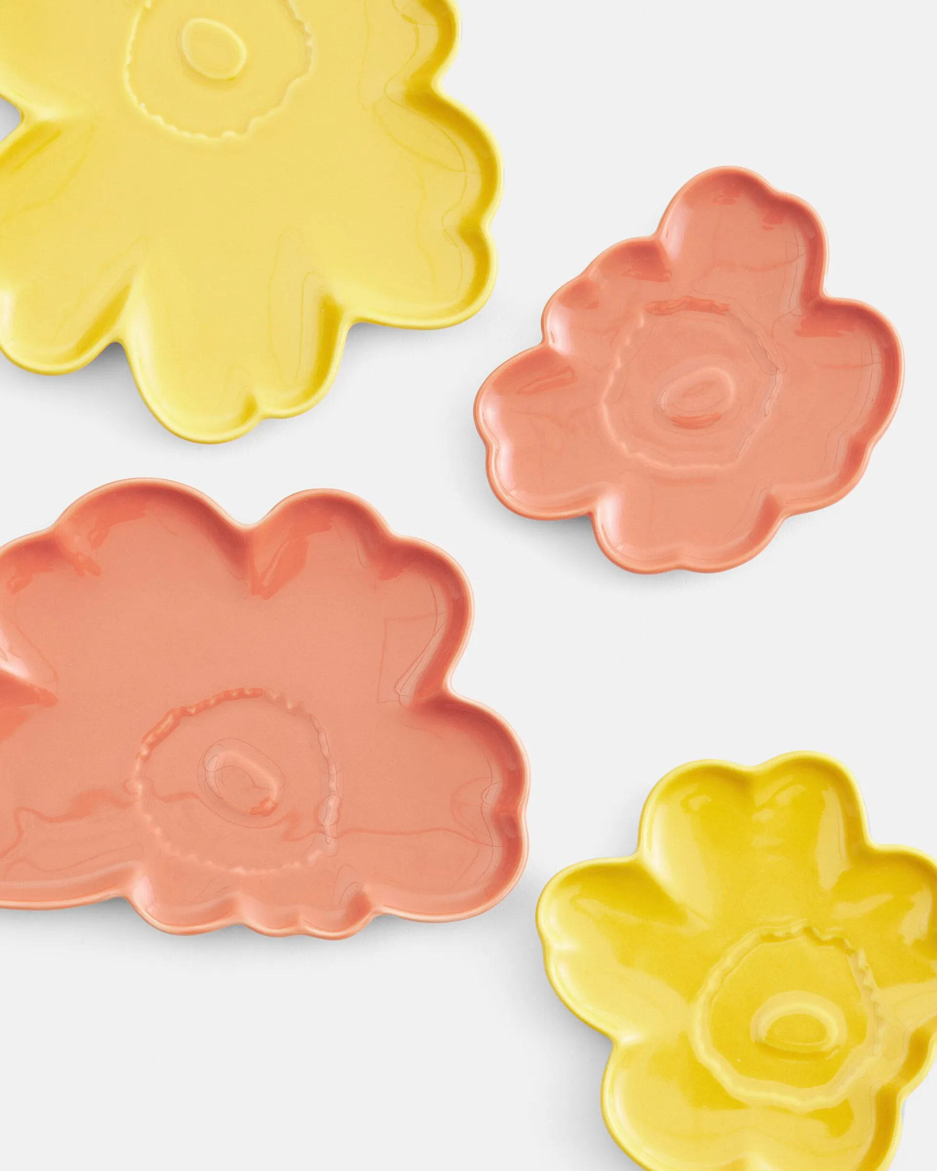 Unikko schaal 13 cm 2-delig, L. terra-spring yellow Marimekko