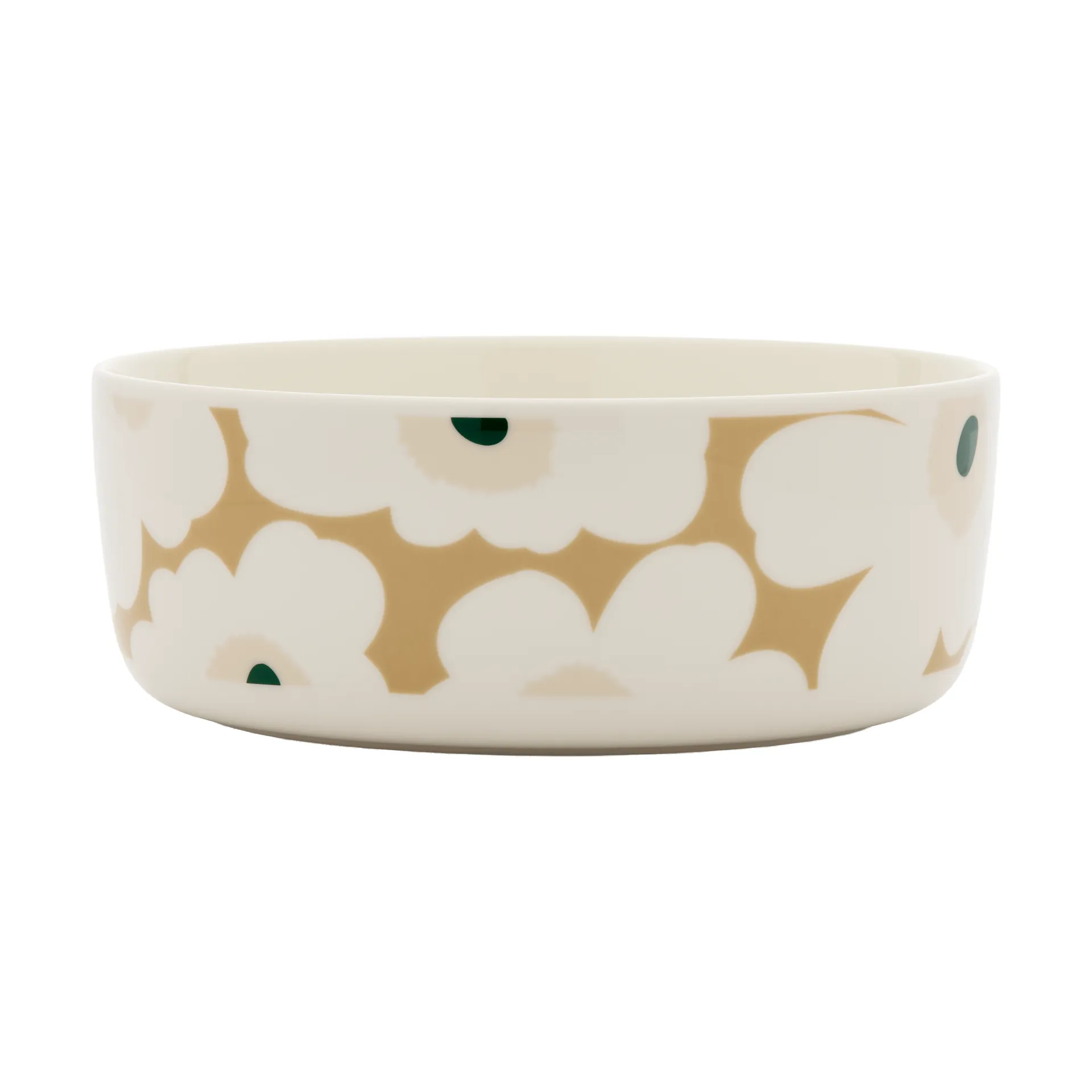 Unikko schaal 1,5 l, White-beige-light sand-dark green Marimekko