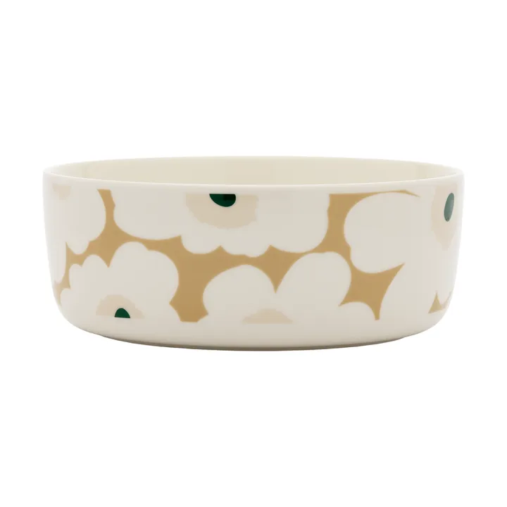 Unikko schaal 1,5 l - White-beige-light sand-dark green - Marimekko