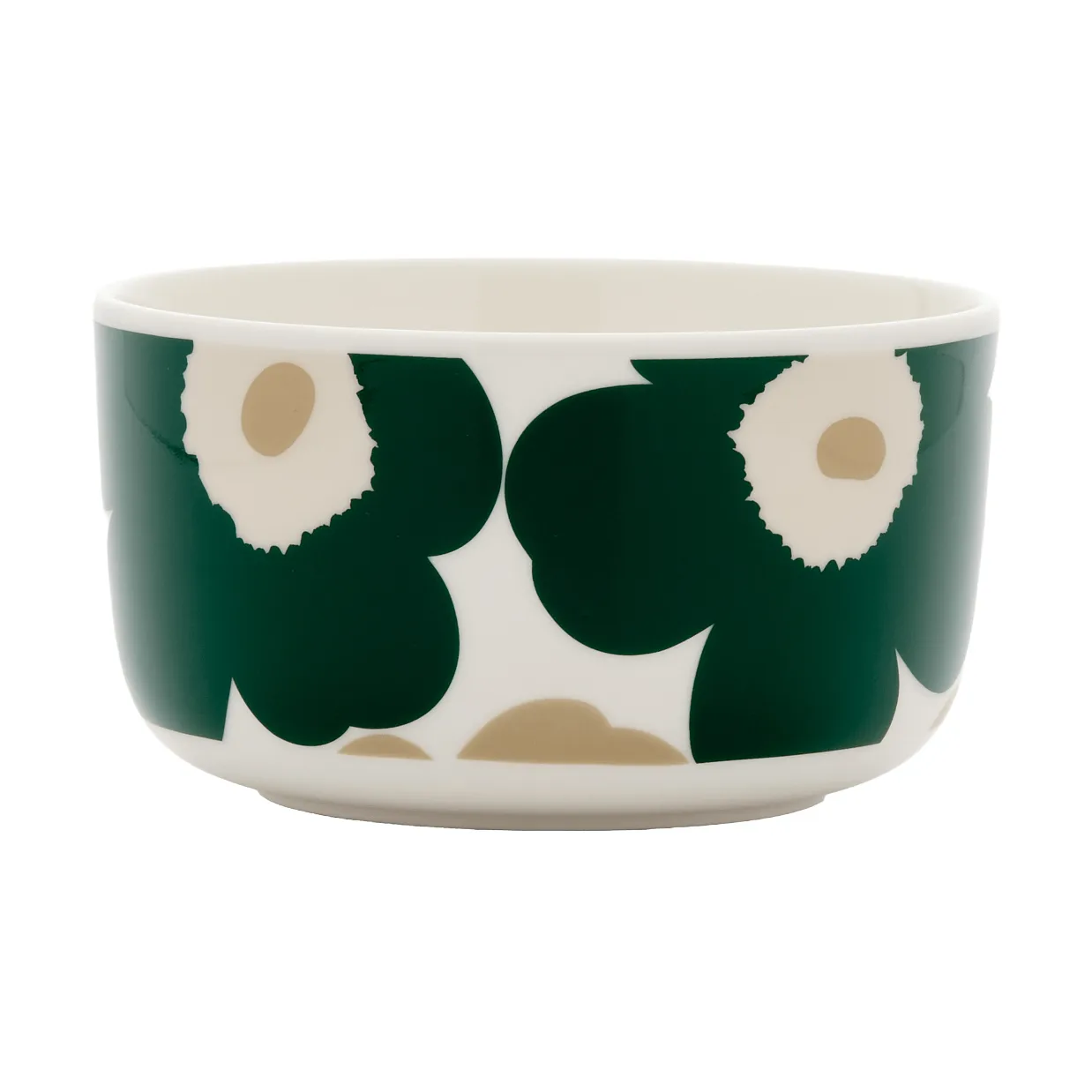 Unikko schaal 5 dl, White-dark green-beige-light sand Marimekko