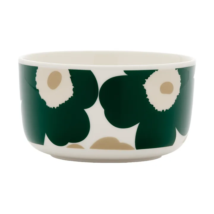 Unikko schaal 5 dl - White-dark green-beige-light sand - Marimekko