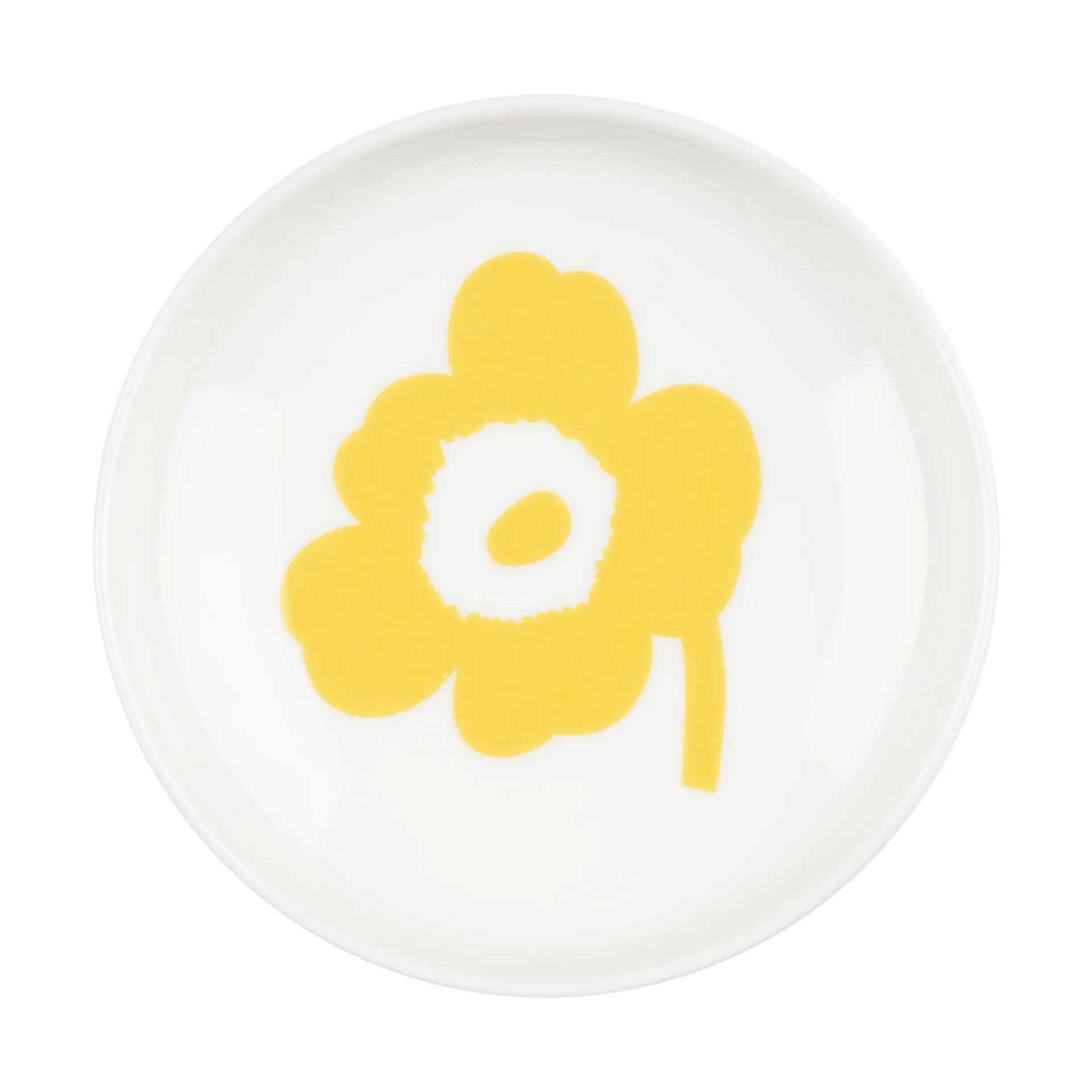 Unikko schaal Ø8,5 cm, White-spring yellow Marimekko