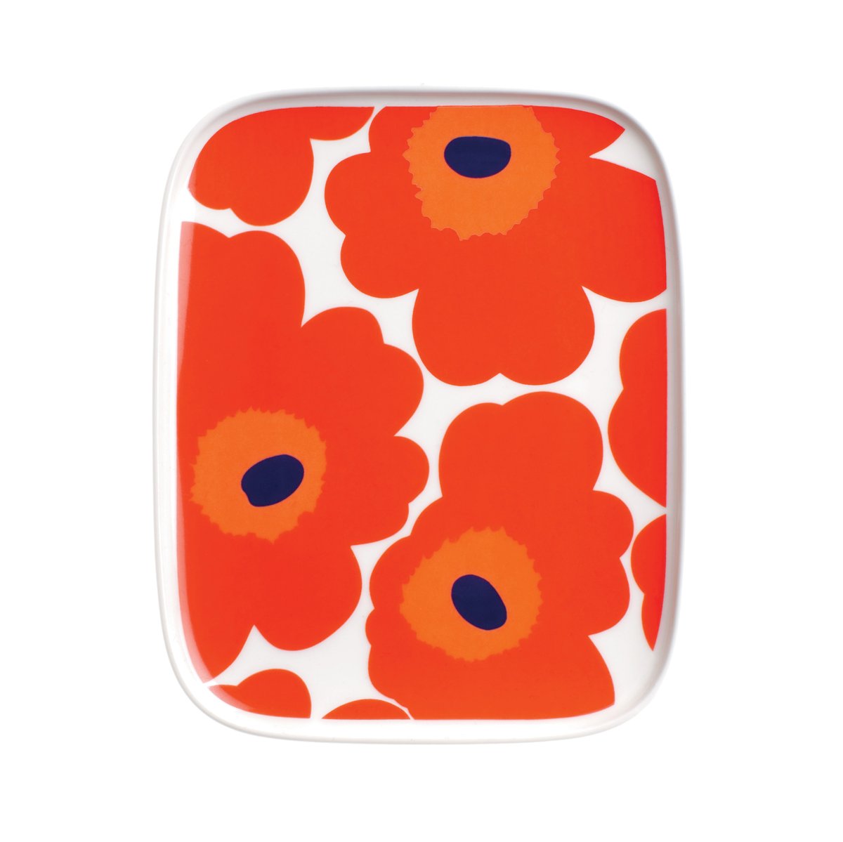 Marimekko Unikko schotel 15x12 cm rood-wit | Scandinavisch Interieur | Serveerschalen & -schotels | Rood