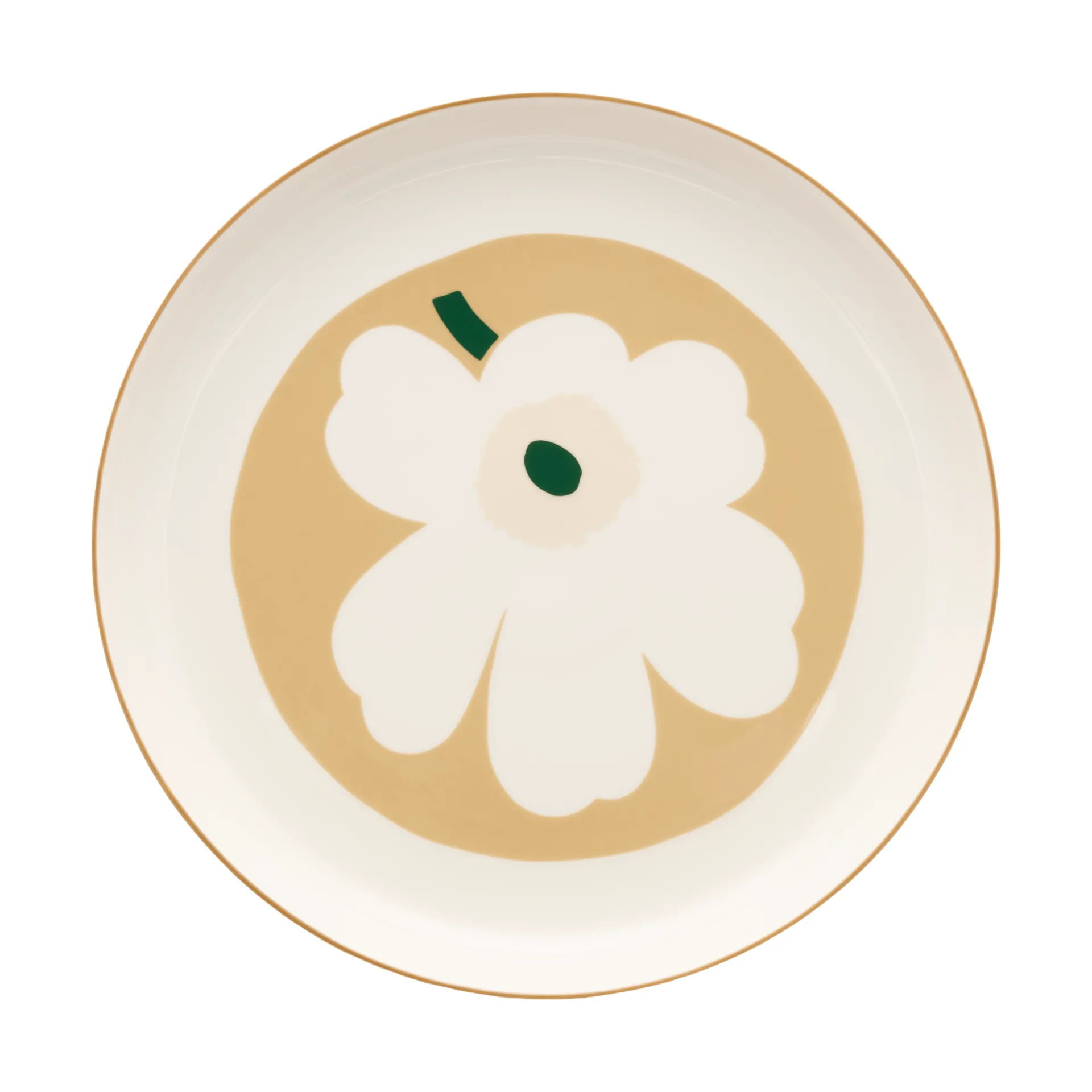 Unikko serveerschaal, White-beige-light sand-dark green Marimekko