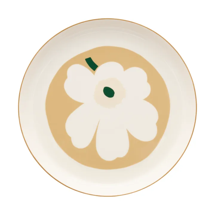Unikko serveerschaal - White-beige-light sand-dark green - Marimekko