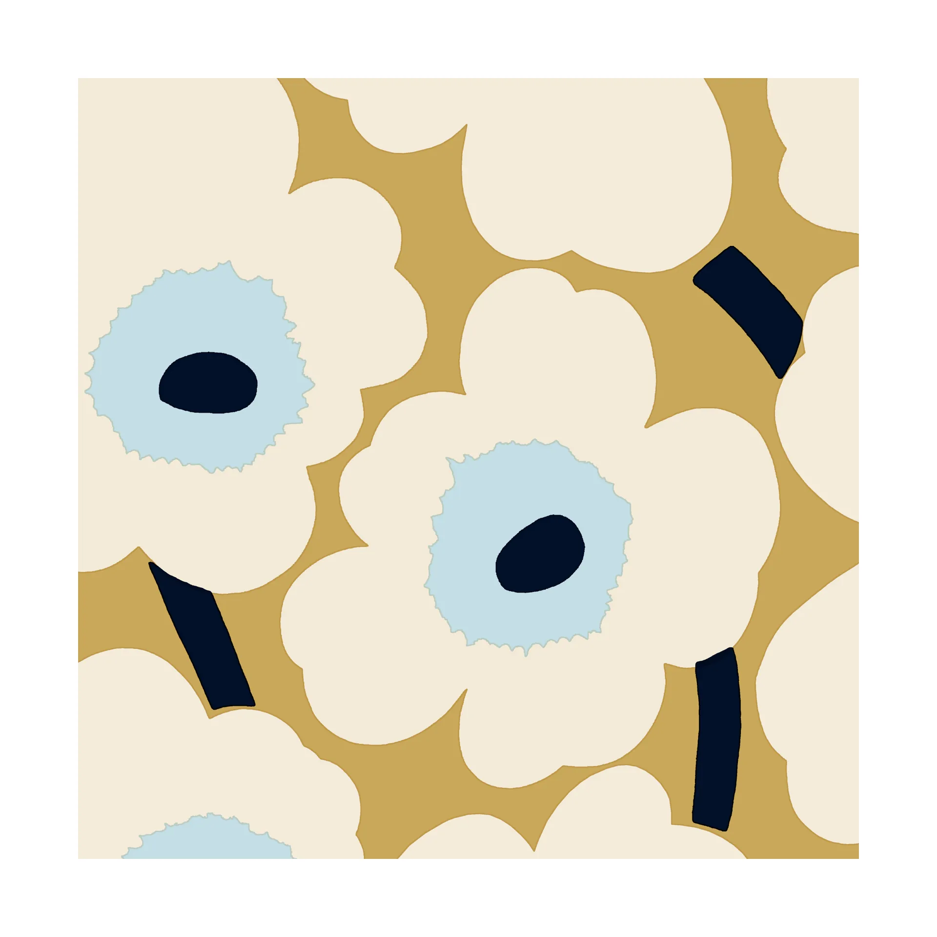 Unikko servet 33x33 cm 20-pack, Beige-Blue Marimekko