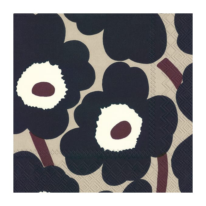 Unikko servet 33x33 cm 20-pack - Blue linen - Marimekko