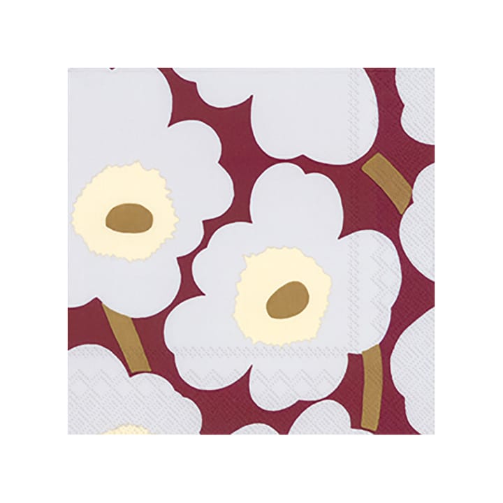 Unikko servet 33x33 cm 20-pack - Bordeaux - Marimekko