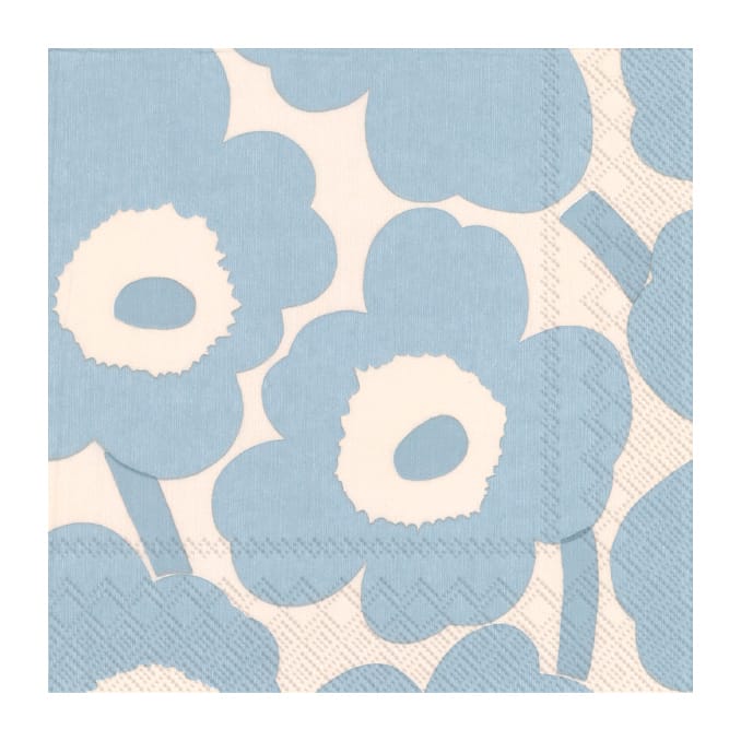 Unikko servet 33x33 cm 20-pack - Cream light blue - Marimekko