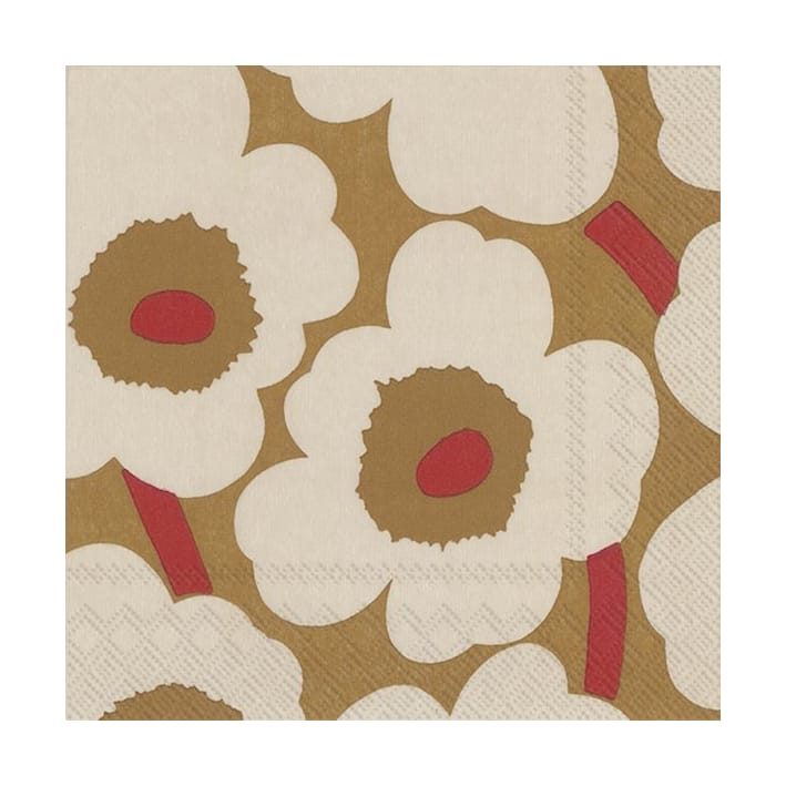 Unikko servet 33x33 cm 20-pack - Dark cream-red - Marimekko