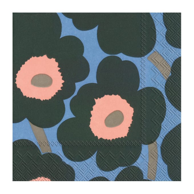 Unikko servet 33x33 cm 20-pack - Groen-blauw - Marimekko