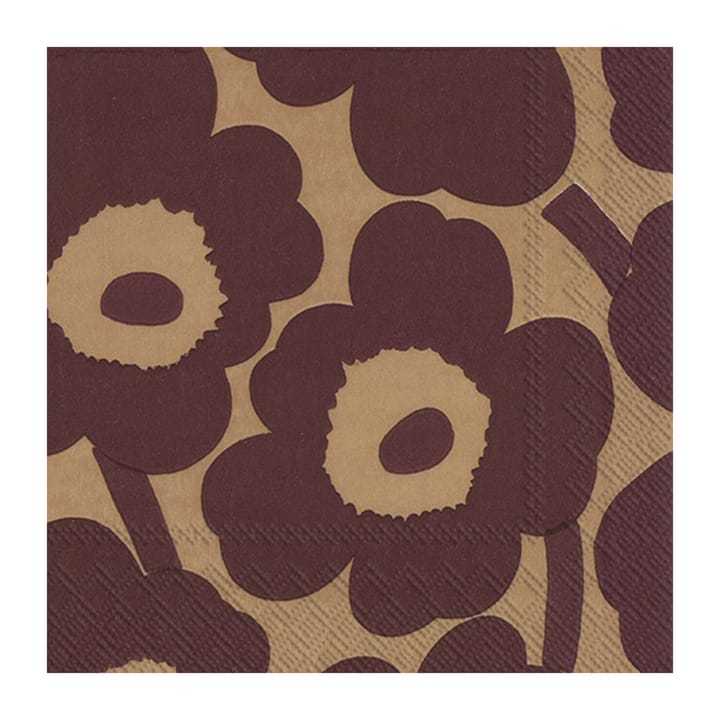 Unikko servet 33x33 cm 20-pack - Linen-bordeaux - Marimekko