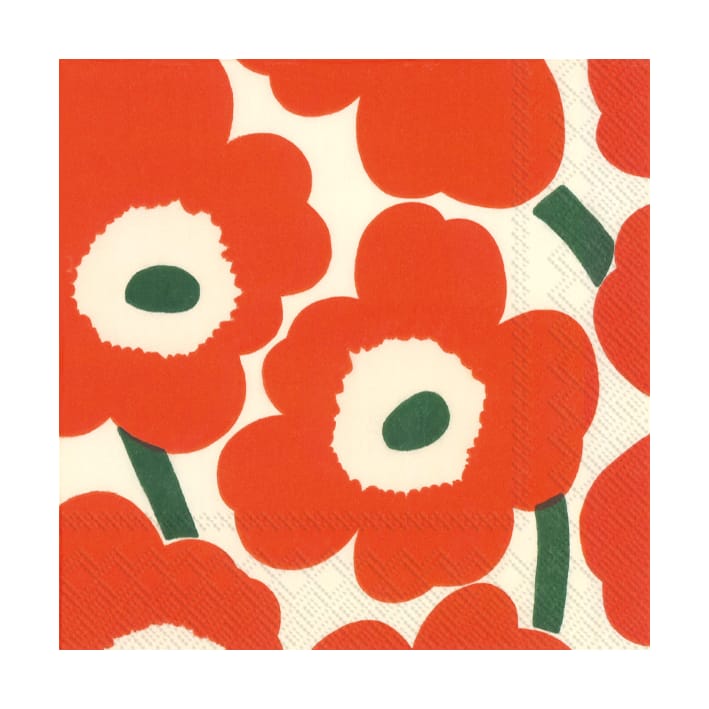 Unikko servet 33x33 cm 20-pack - Oranje/Groen - Marimekko