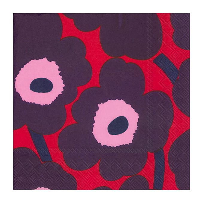 Unikko servet 33x33 cm 20-pack - Rood-blauw - Marimekko