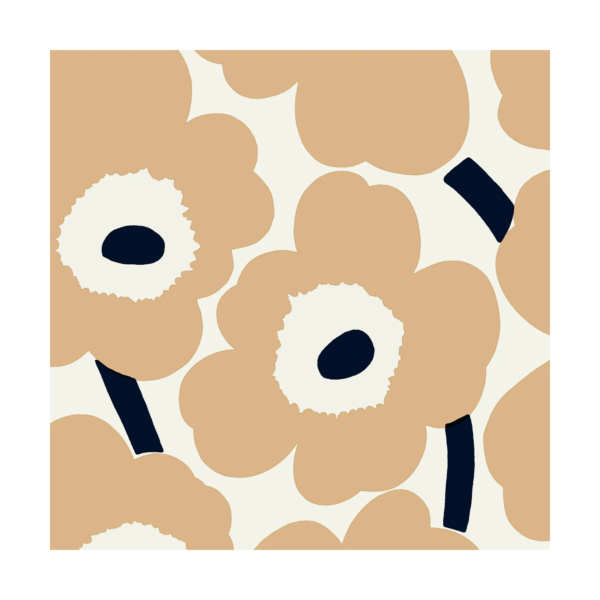 Unikko servet 33x33 cm 20-pack, Sand-brown Marimekko