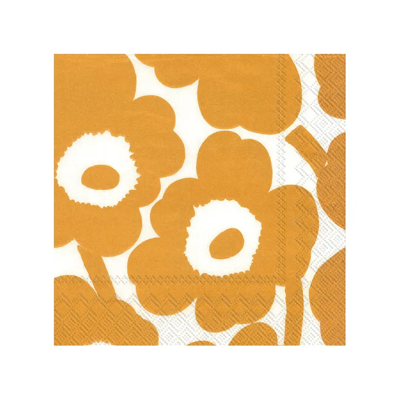 Unikko servet 33x33 cm 20-pack, White-gold Marimekko